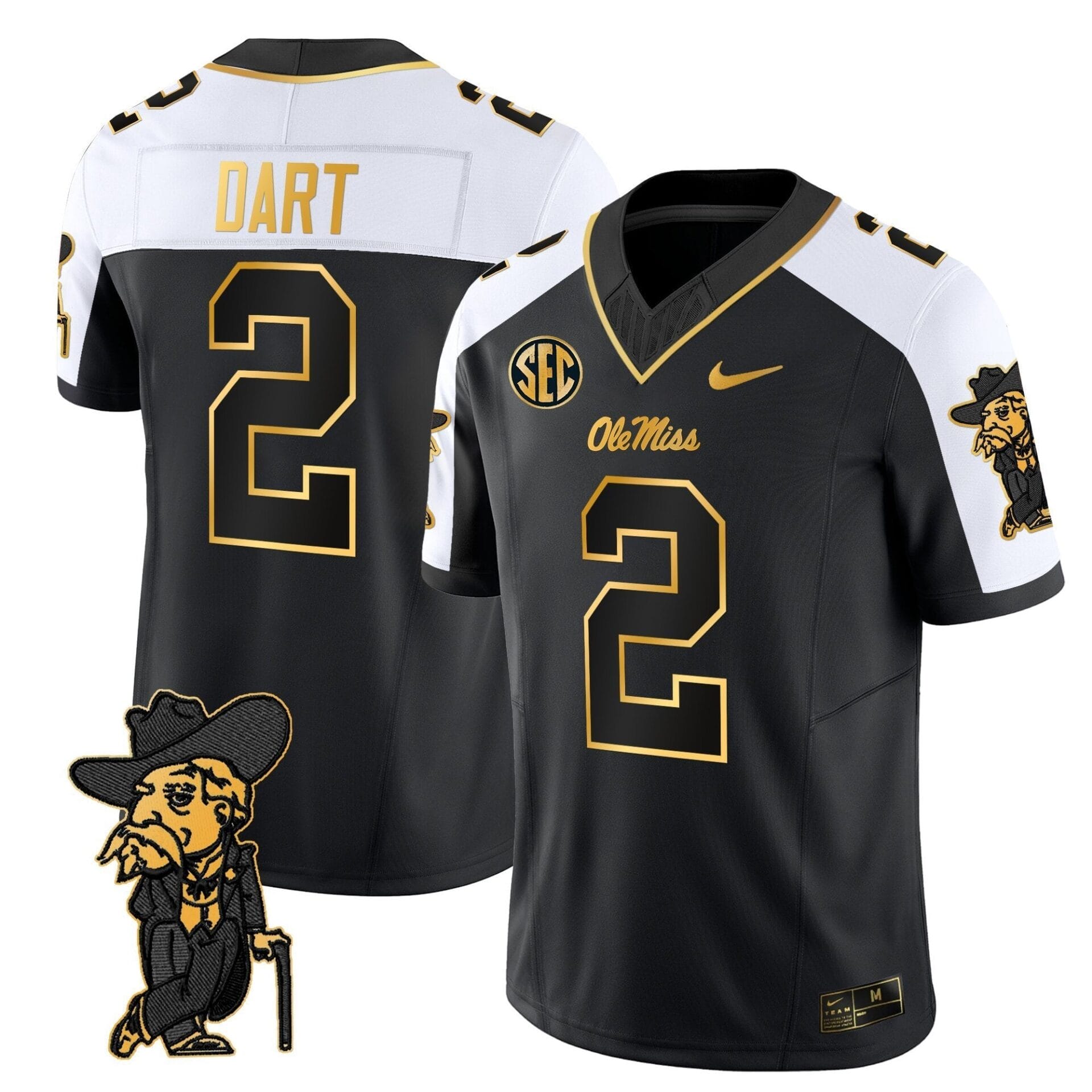 Men's Ole Miss Rebels 2025 Gold Vapor Limited Jersey - All Stitched - Image 14
