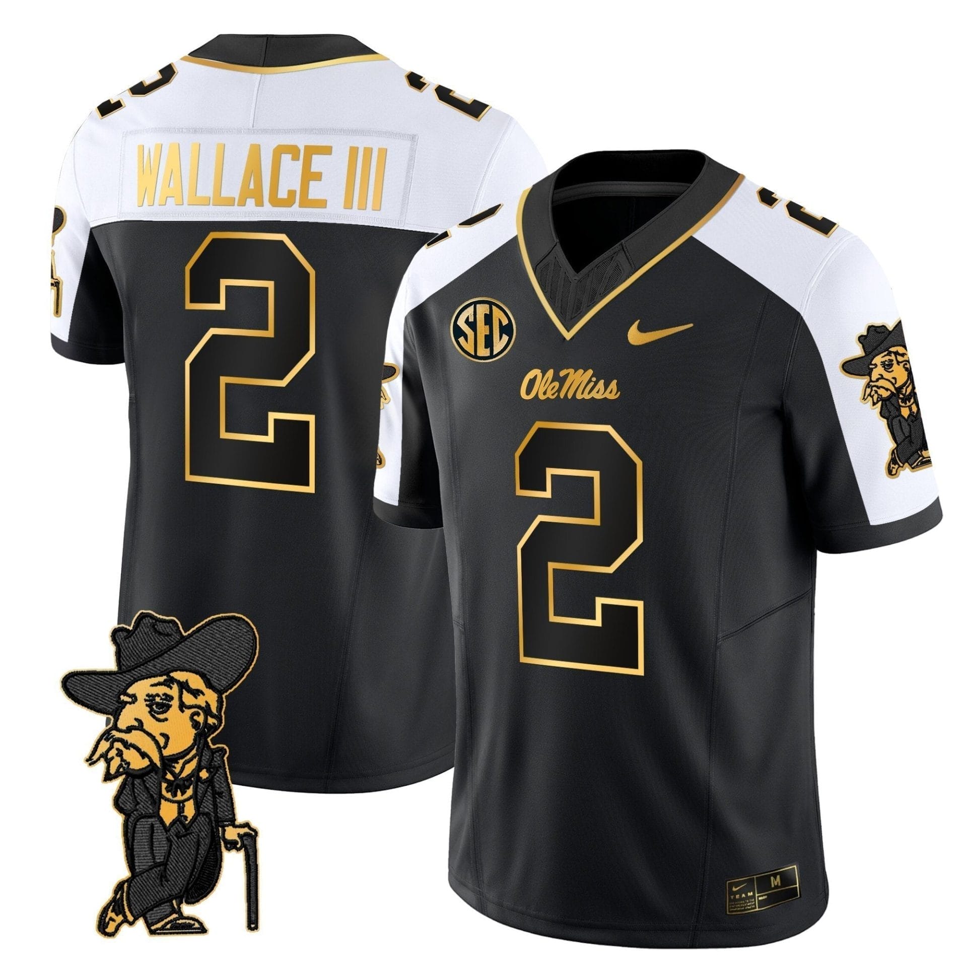Men's Ole Miss Rebels 2025 Gold Vapor Limited Jersey - All Stitched - Image 10