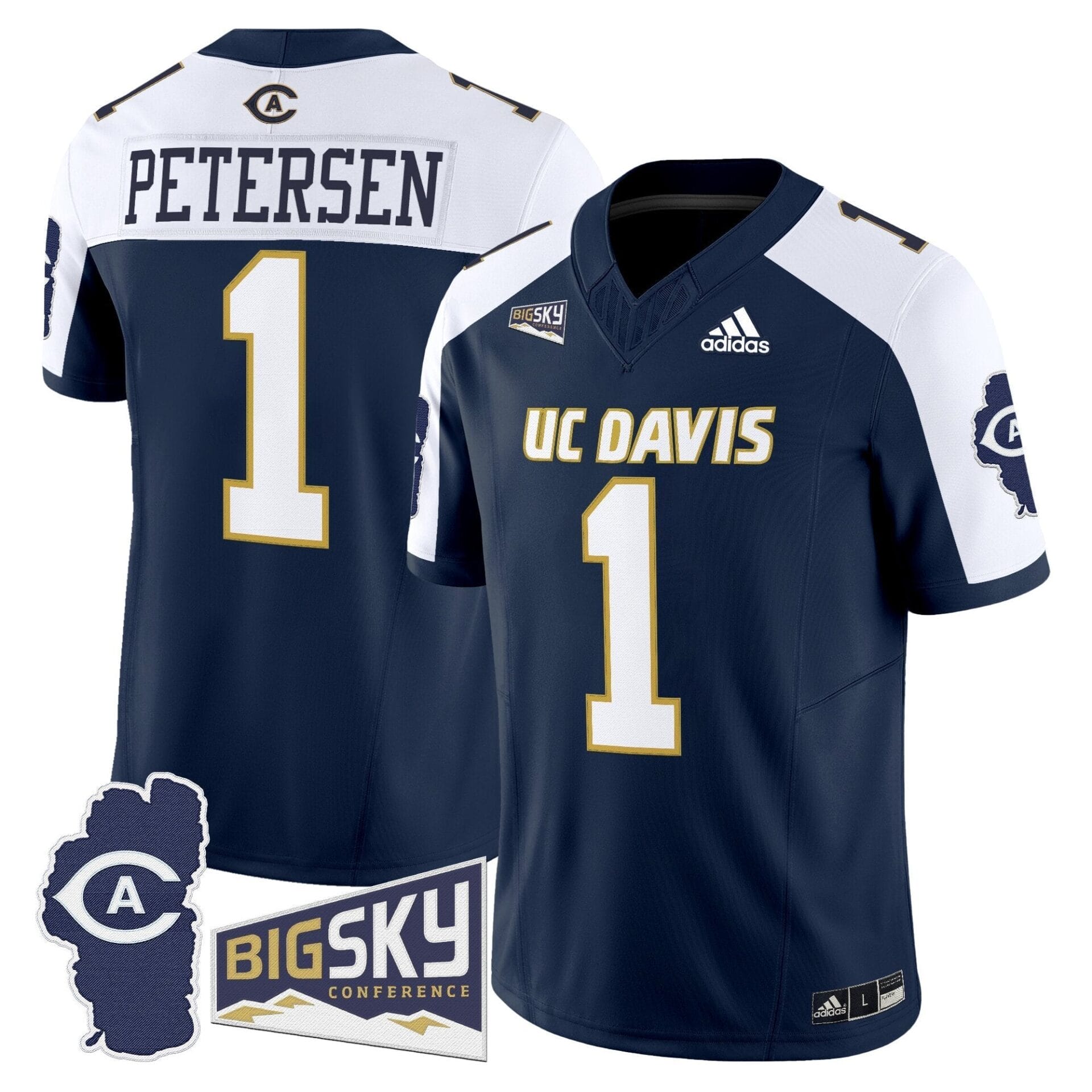 Men's UC Davis Aggies 2025 'Lake Tahoe Patch' Vapor Limited Jersey - All Stitched - Image 32