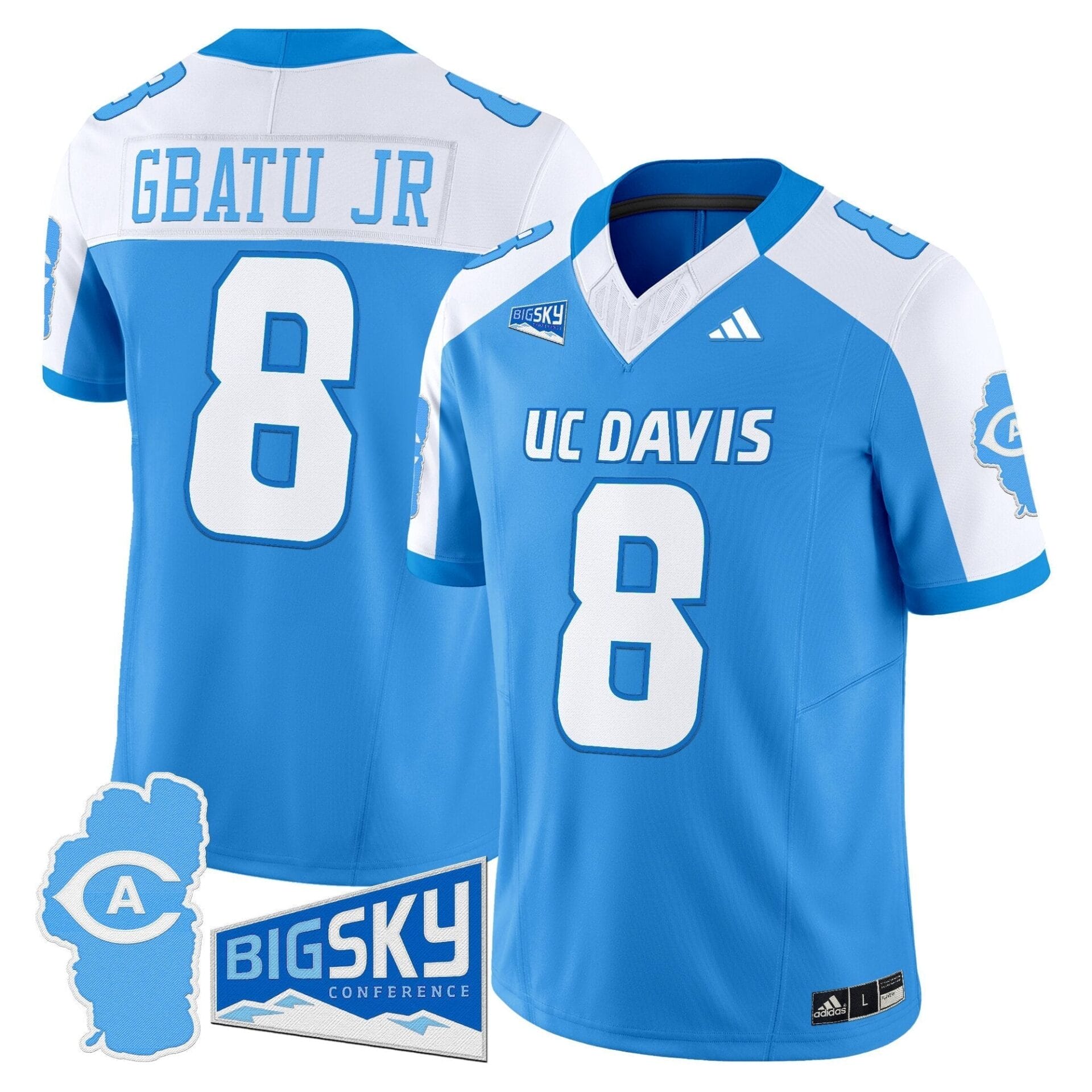 Men's UC Davis Aggies 2025 'Lake Tahoe Patch' Vapor Limited Jersey - All Stitched - Image 18