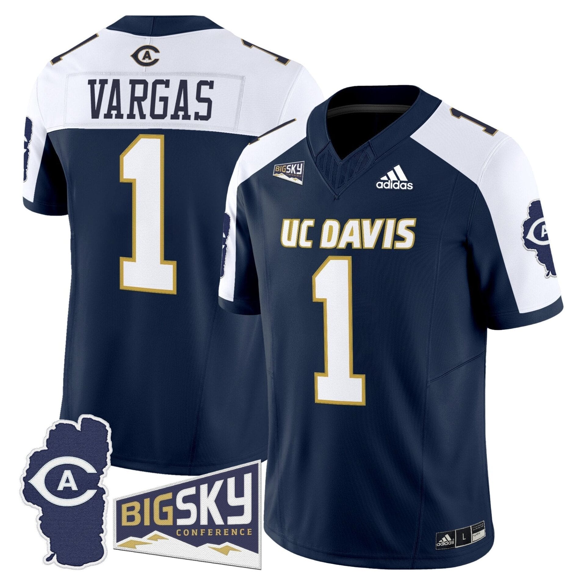 Men's UC Davis Aggies 2025 'Lake Tahoe Patch' Vapor Limited Jersey - All Stitched - Image 30
