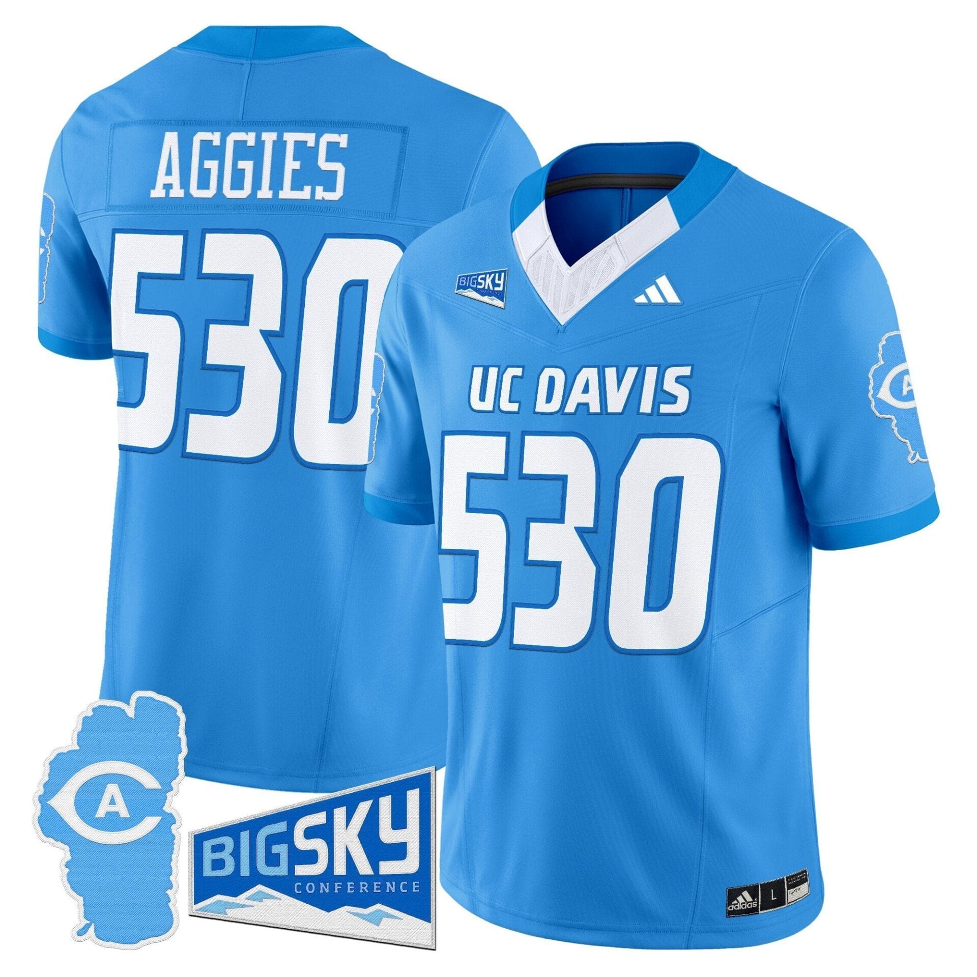 Men's UC Davis Aggies 2025 'Lake Tahoe Patch' Vapor Limited Jersey - All Stitched - Image 4