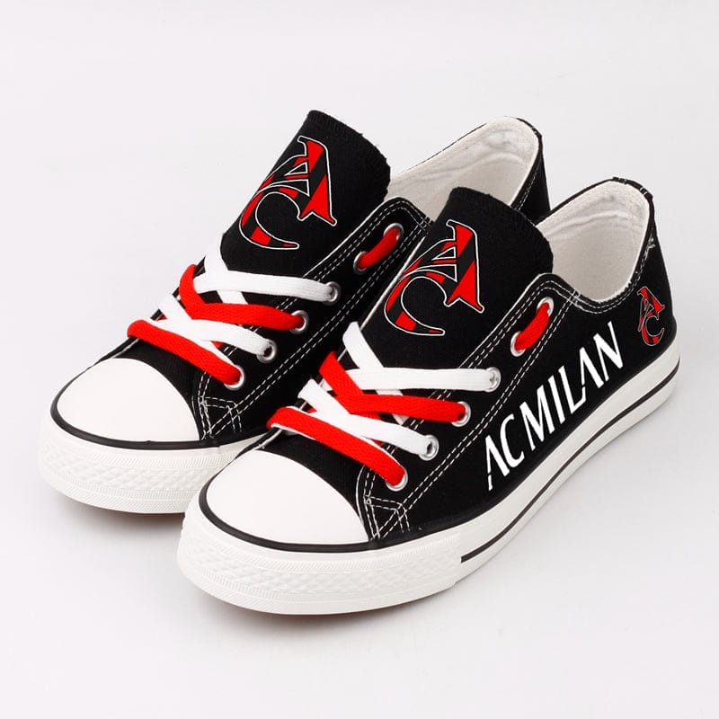 AC Milan Low Top Canvas Sport Sneakers Shoes For Men Women Fans - Image 3