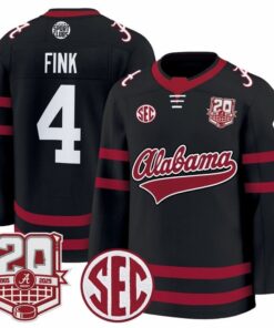 Austin Fink Jersey #4 Alabama Crimson Tide 2025-26 Premium 20th Anniversary Patch Stitched