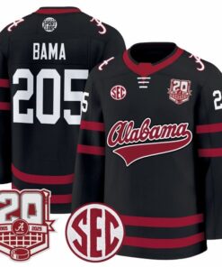 Bama Jersey #205 Alabama Crimson Tide 2025-26 Premium 20th Anniversary Patch Stitched