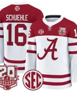 Alternative view of Baz Schuehle Jersey #16  Alabama Crimson Tide 2025-26 Premium 20th Anniversary Patch Stitched