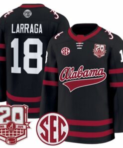 Brandon Larraga Jersey #18 Alabama Crimson Tide 2025-26 Premium 20th Anniversary Patch Stitched