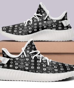 Alternative view of Brooklyn Nets NBA 350v Yeezy Sneakers Black For Men Women Fans
