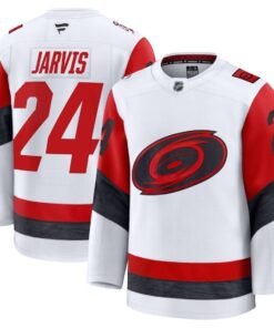 Carolina Hurricanes #24 Seth Jarvis Jersey Away Premium Stitched White