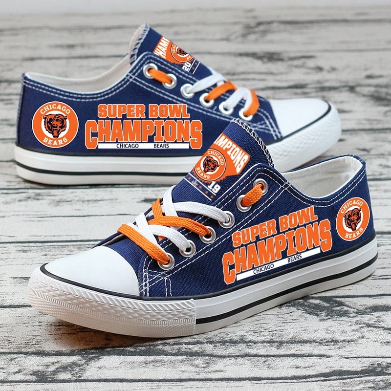 Chicago Bears Low Top Canvas Sport Sneakers Shoes For Men Women Fans - Image 4