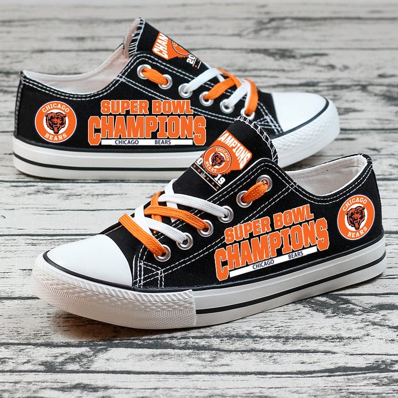 Chicago Bears Low Top Canvas Sport Sneakers Shoes For Men Women Fans - Image 5