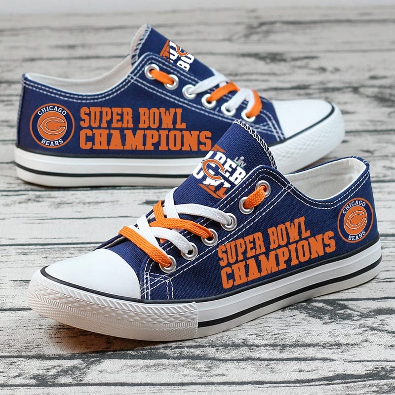 Chicago Bears Low Top Canvas Sport Sneakers Shoes For Men Women Fans - Image 2