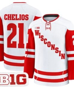 Alternative view of Chris Chelios Jersey #21 Wisconsin Badgers 2025-26 Premium Stitched