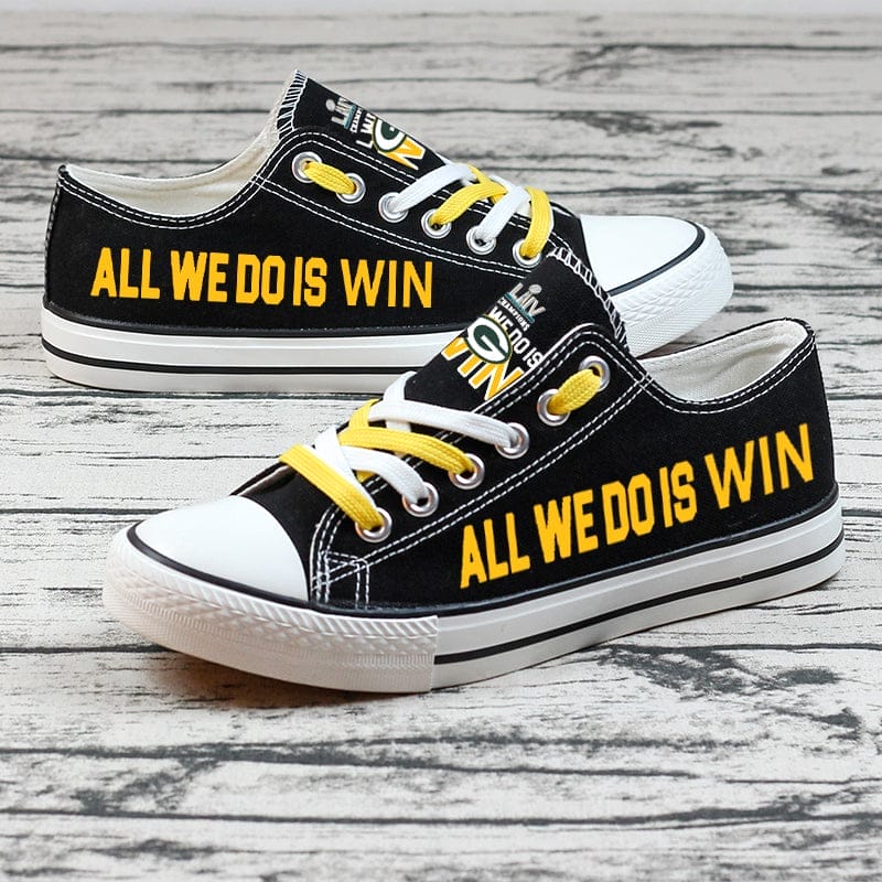 Green Bay Packers Low Top Canvas Sport Sneakers Shoes For Men Women Fans