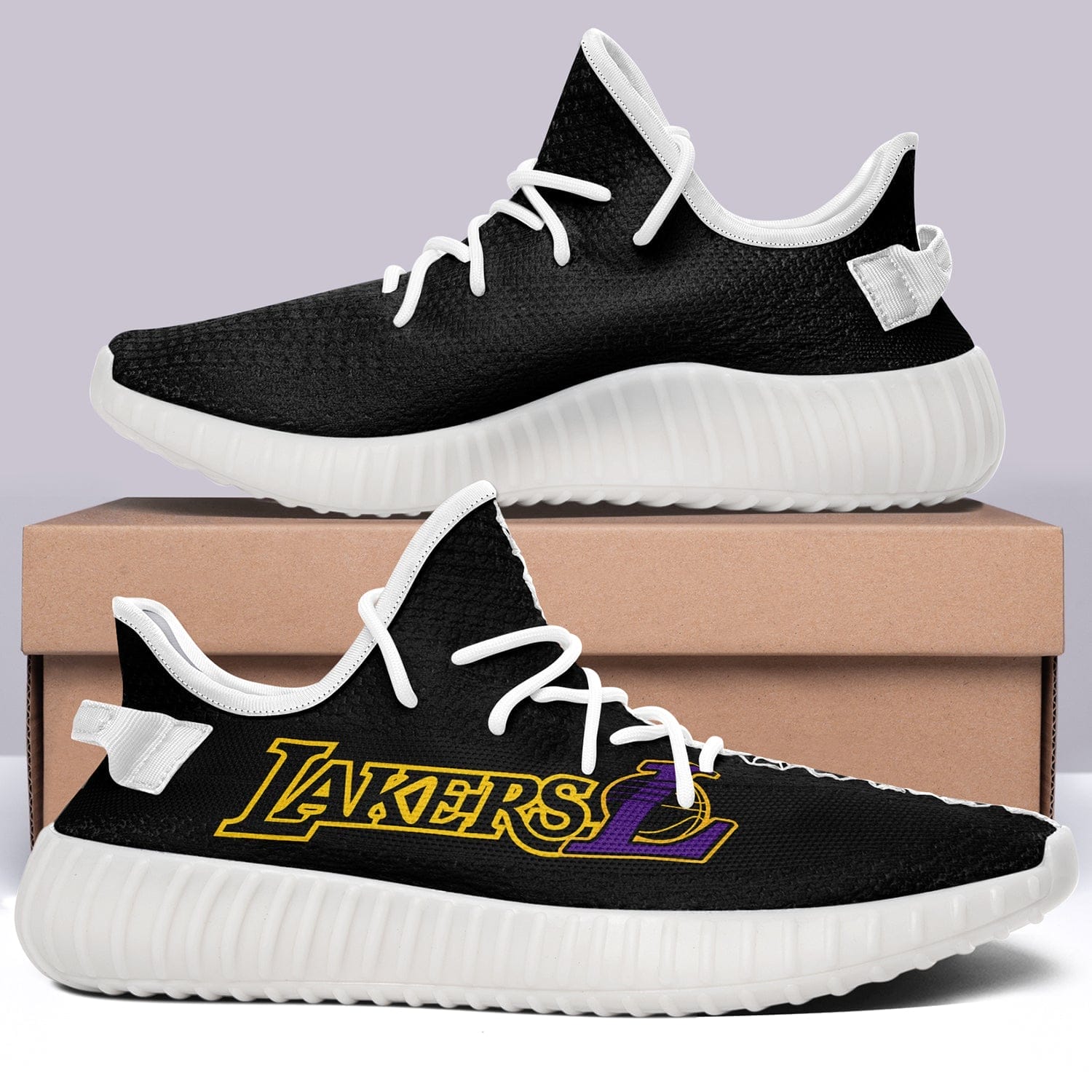 Los Angeles Lakers V8 NBA 350v Yeezy Sneakers For Men Women Fans - Image 4