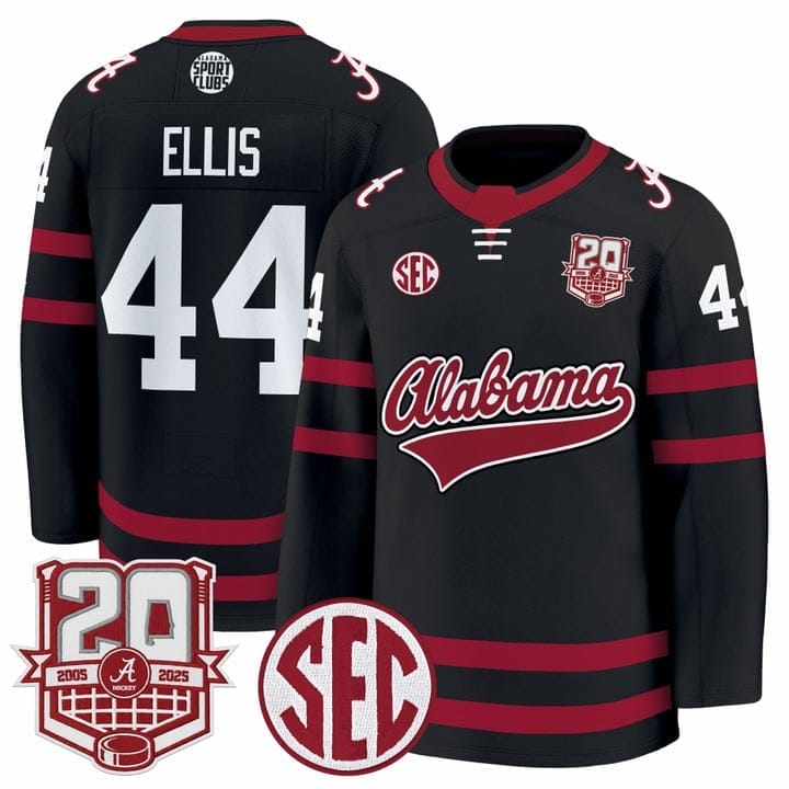 Luke Ellis Jersey #44 Alabama Crimson Tide 2025-26 Premium 20th Anniversary Patch Stitched
