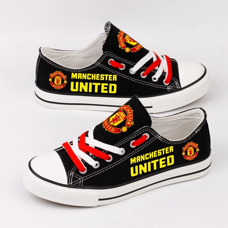 Manchester United Low Top Canvas Sport Sneakers Shoes For Men Women Fans