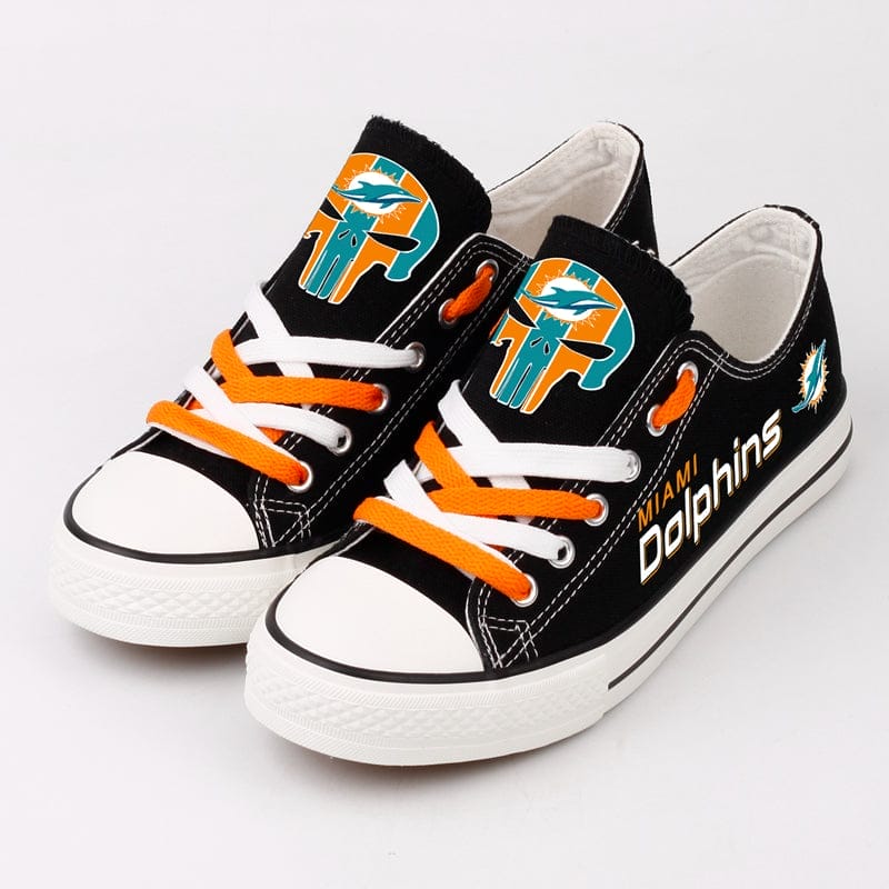 Miami Dolphins Low Top Canvas Sport Sneakers Shoes For Men Women Fans - Image 5