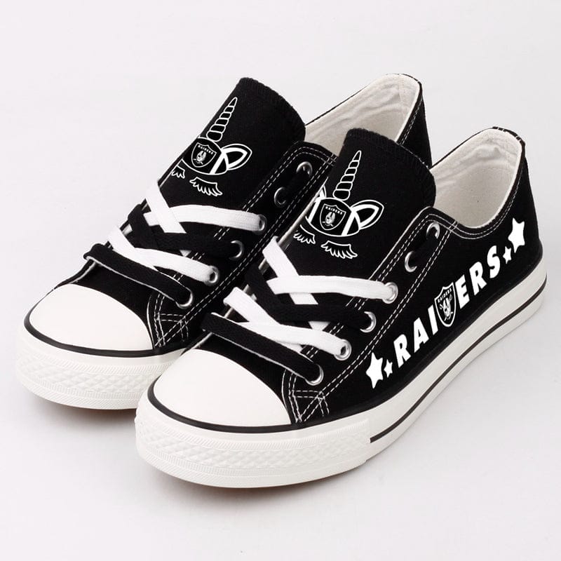 Oakland Raiders Low Top Canvas Sport Sneakers Shoes For Men Women Fans