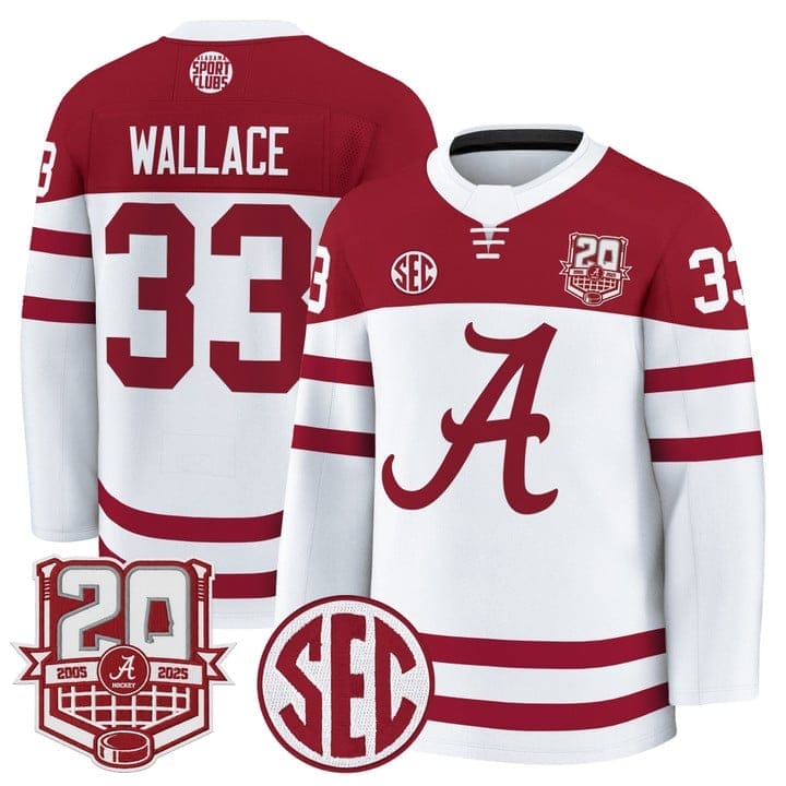 Parks Wallace Jersey #33 Alabama Crimson Tide 2025-26 Premium 20th Anniversary Patch Stitched - Image 2