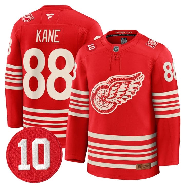 Patrick Kane Jersey #88 Detroit Red Wings #10 Alex Delvecchio Honoring Stitched - Image 3