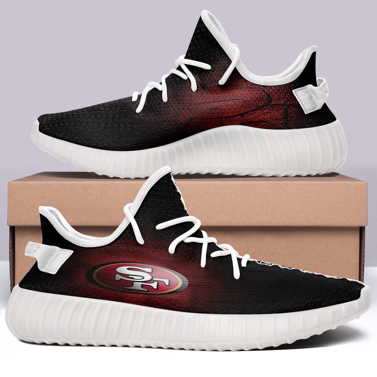 San Francisco 49ers V1 NFL 350v Yeezy Sneakers For Men Women Fans - Image 2