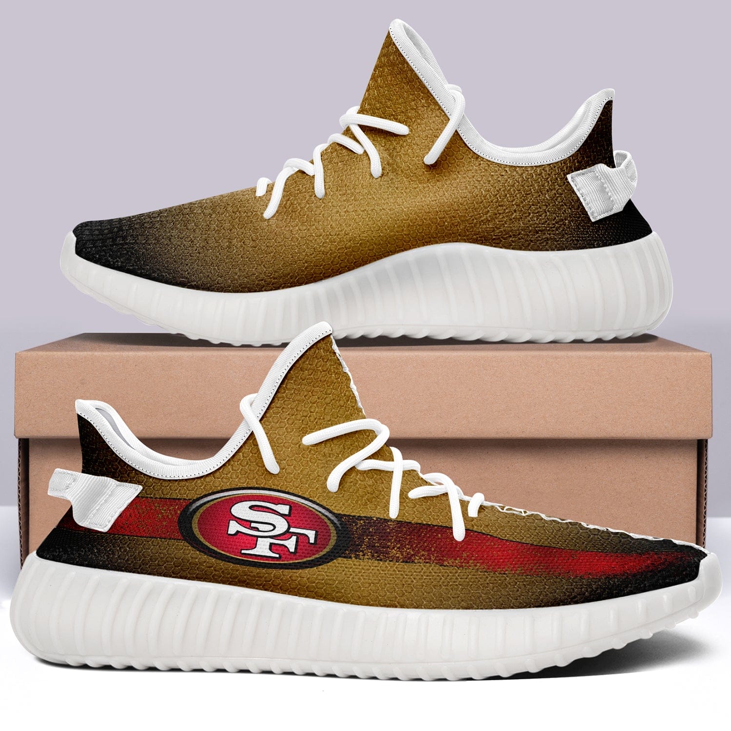 San Francisco 49ers V1 NFL 350v Yeezy Sneakers For Men Women Fans - Image 3
