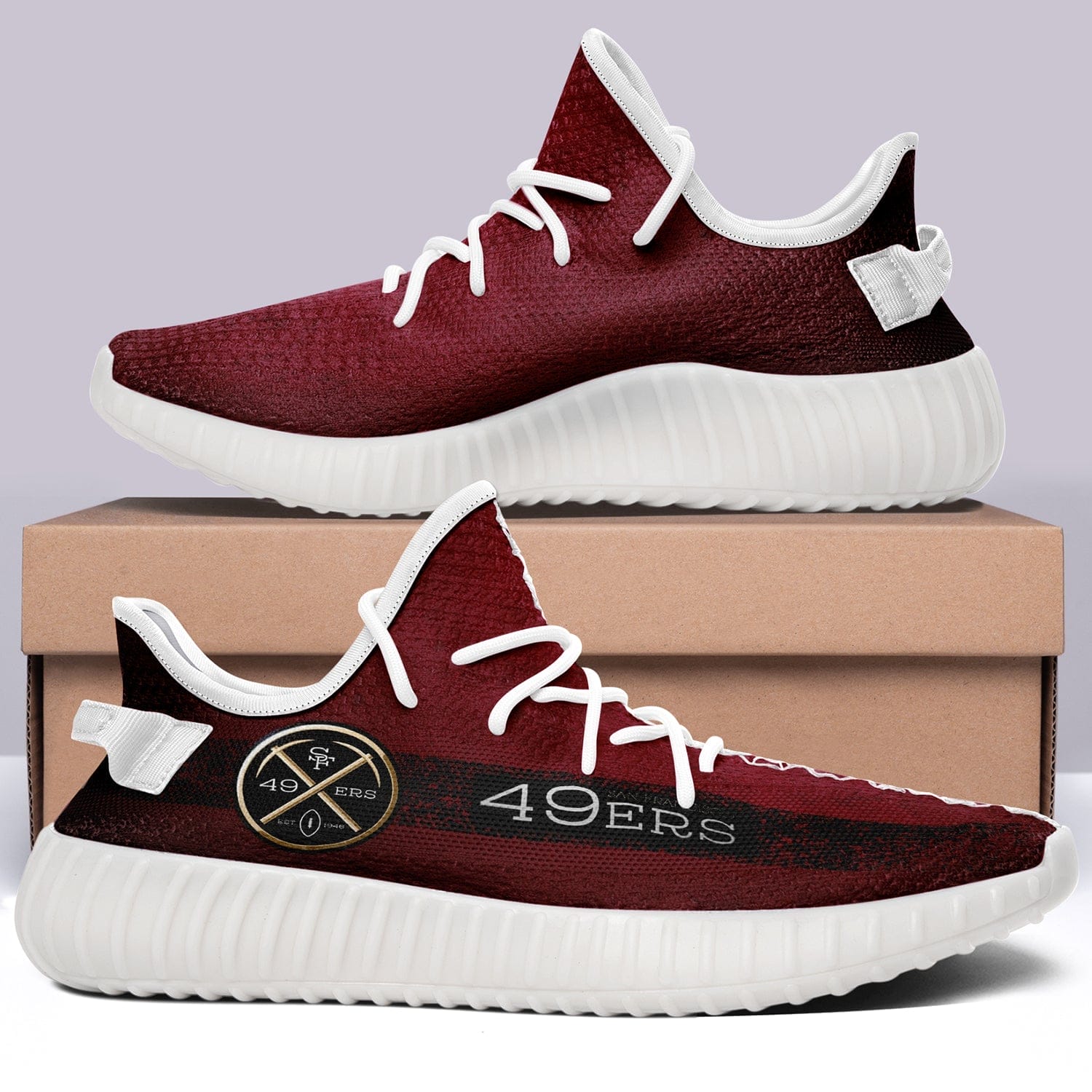 San Francisco 49ers V1 NFL 350v Yeezy Sneakers For Men Women Fans - Image 5