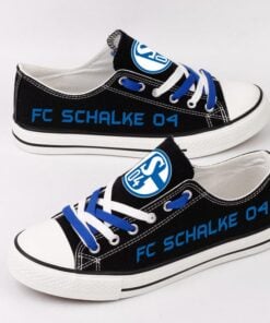 Schalke 04 Low Top Canvas Sport Sneakers Shoes For Men Women Fans