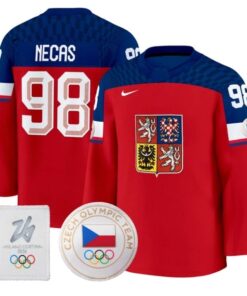 Martin Necas Jersey #98 Czechia Olympic 2026 Premium Hockey All Stitched
