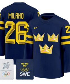 Alternative view of Milano Jersey #26 Sweden Olympic 2026 Premium Hockey All Stitched