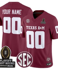 Aggies 2025 Playoff First Round Vapor Limited Custom Jersey by Texas A&M Aggies