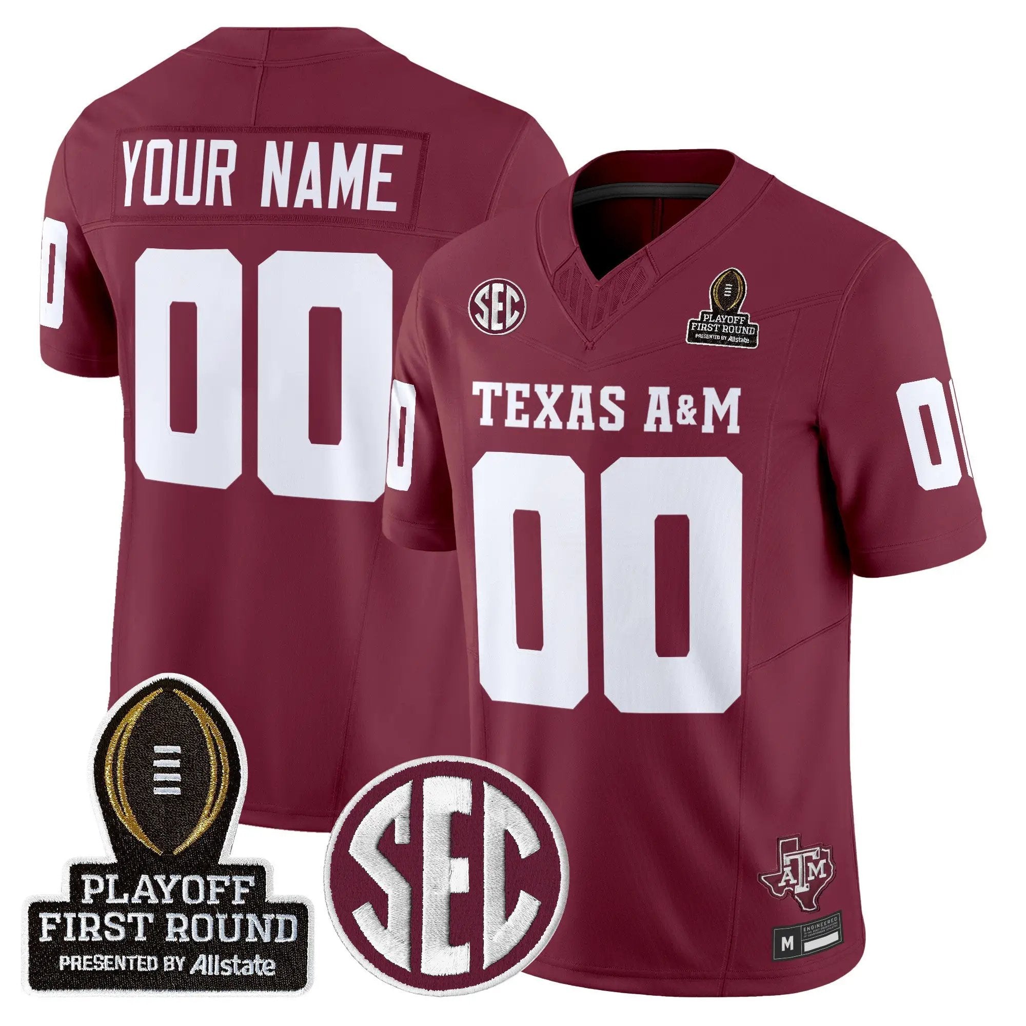 Aggies 2025 Playoff First Round Vapor Limited Custom Jersey by Texas A&M Aggies