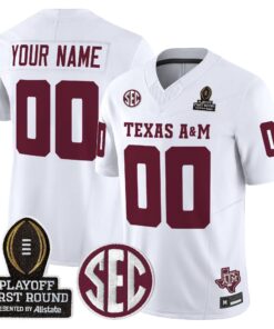Aggies 2025 Playoff First Round Vapor Limited Custom Jersey by Texas A&M Aggies