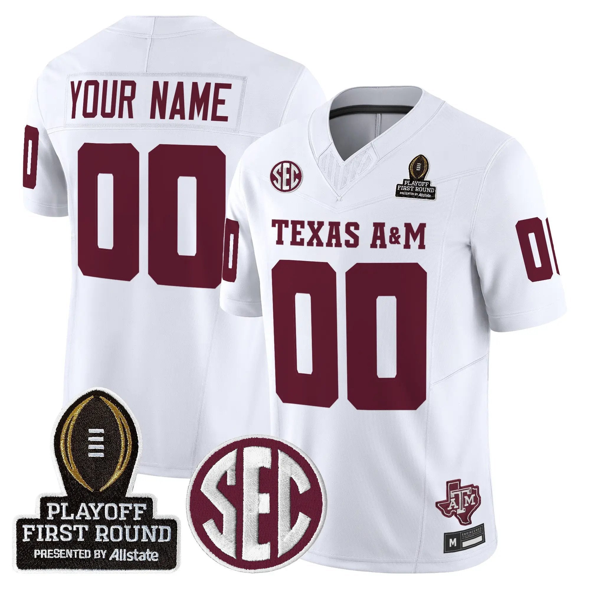 Aggies 2025 Playoff First Round Vapor Limited Custom Jersey by Texas A&M Aggies