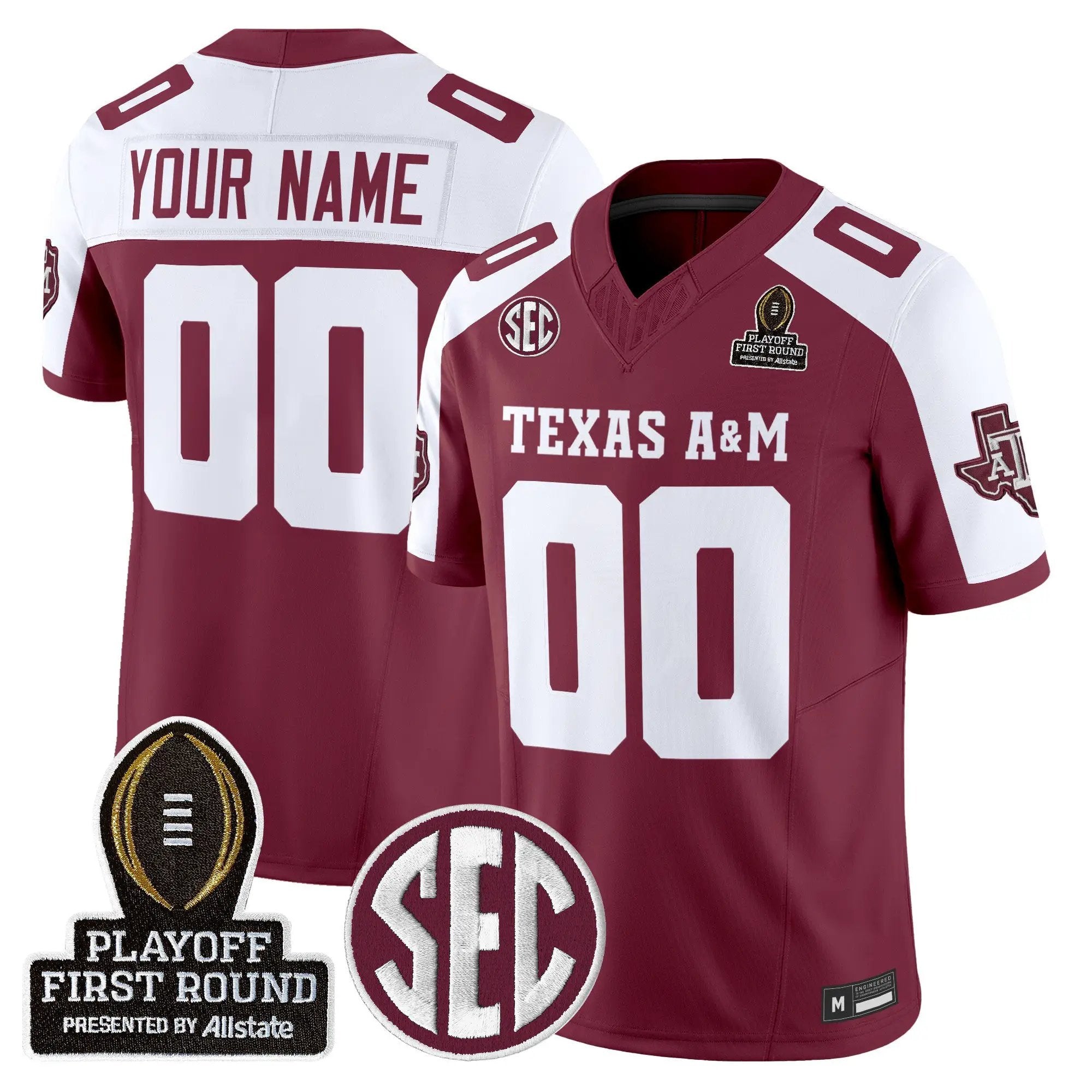 Aggies 2025 Playoff First Round Vapor Limited Custom Jersey by Texas A&M Aggies
