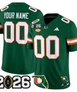 Miami Hurricanes 2026 CFP Final & Florida Patch Vapor Limited Custom Jersey - Stitched by Digigearus