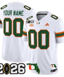Miami Hurricanes 2026 CFP Final & Florida Patch Vapor Limited Custom Jersey - Stitched by Digigearus