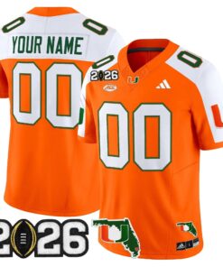 Miami Hurricanes 2026 CFP Final & Florida Patch Vapor Limited Custom Jersey - Stitched by Digigearus