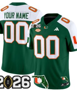 Miami Hurricanes 2026 CFP Final & Florida Patch Vapor Limited Custom Jersey - Stitched by Digigearus