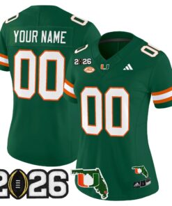 Miami Hurricanes 2026 CFP Final & Florida Patch Vapor Limited Custom Jersey - Stitched by Digigearus