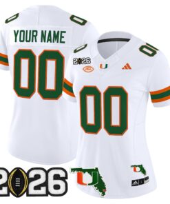 Miami Hurricanes 2026 CFP Final & Florida Patch Vapor Limited Custom Jersey - Stitched by Digigearus