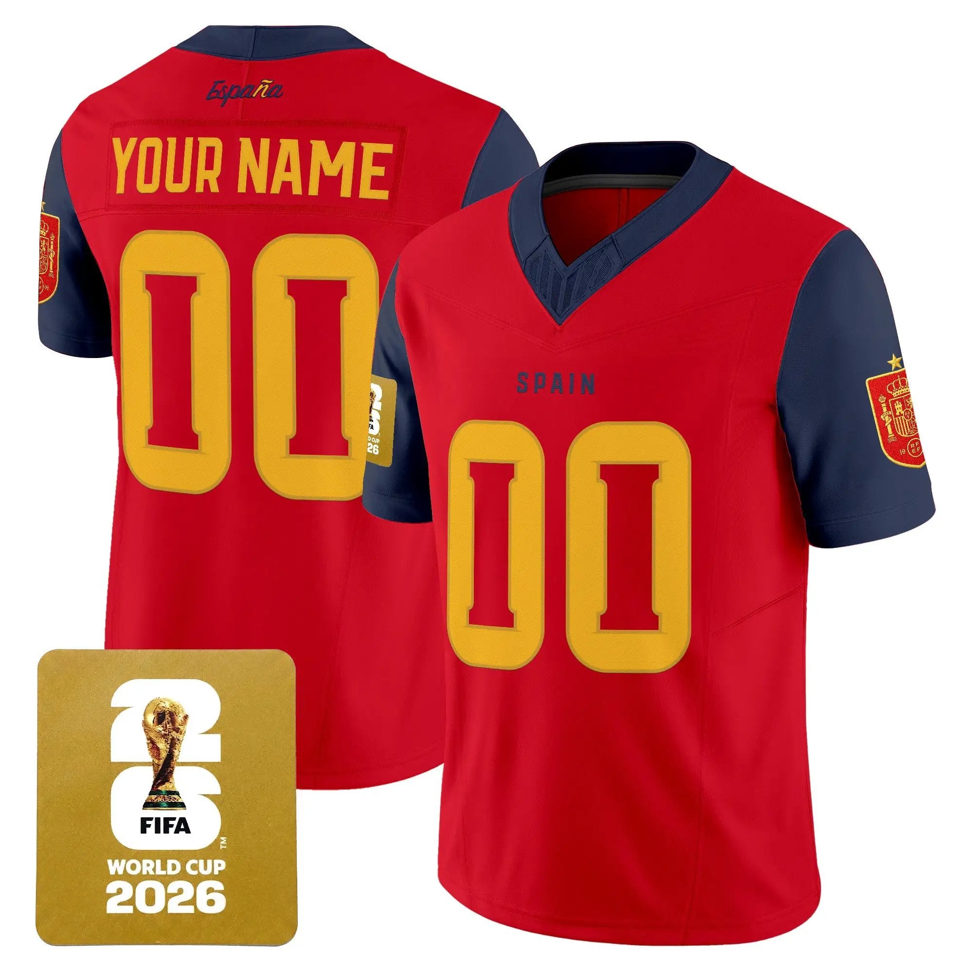 Spain 2026 World Cup Vapor Football Custom Jersey - All Stitched by Digigearus