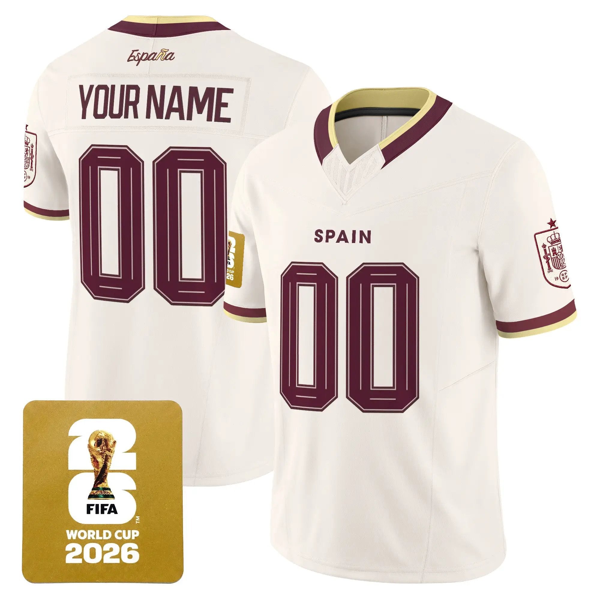 Spain 2026 World Cup Vapor Football Custom Jersey - All Stitched by Digigearus