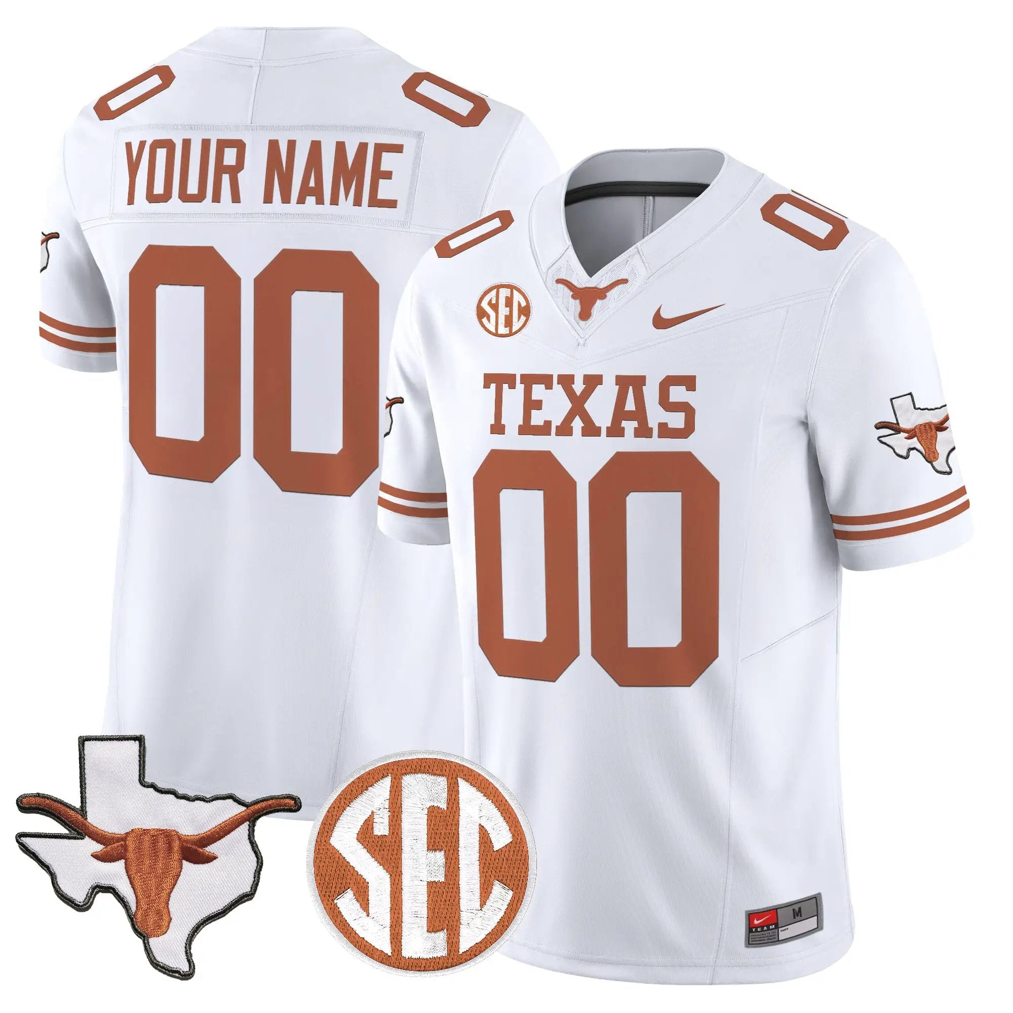 TEX 2026 State Map & SEC Patch Vapor Limited Custom Jersey - Stitched by Digigearus