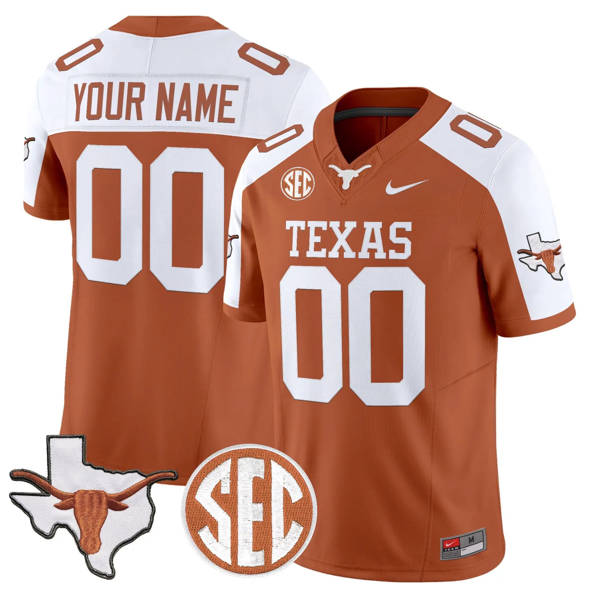 TEX 2026 State Map & SEC Patch Vapor Limited Custom Jersey - Stitched by Digigearus