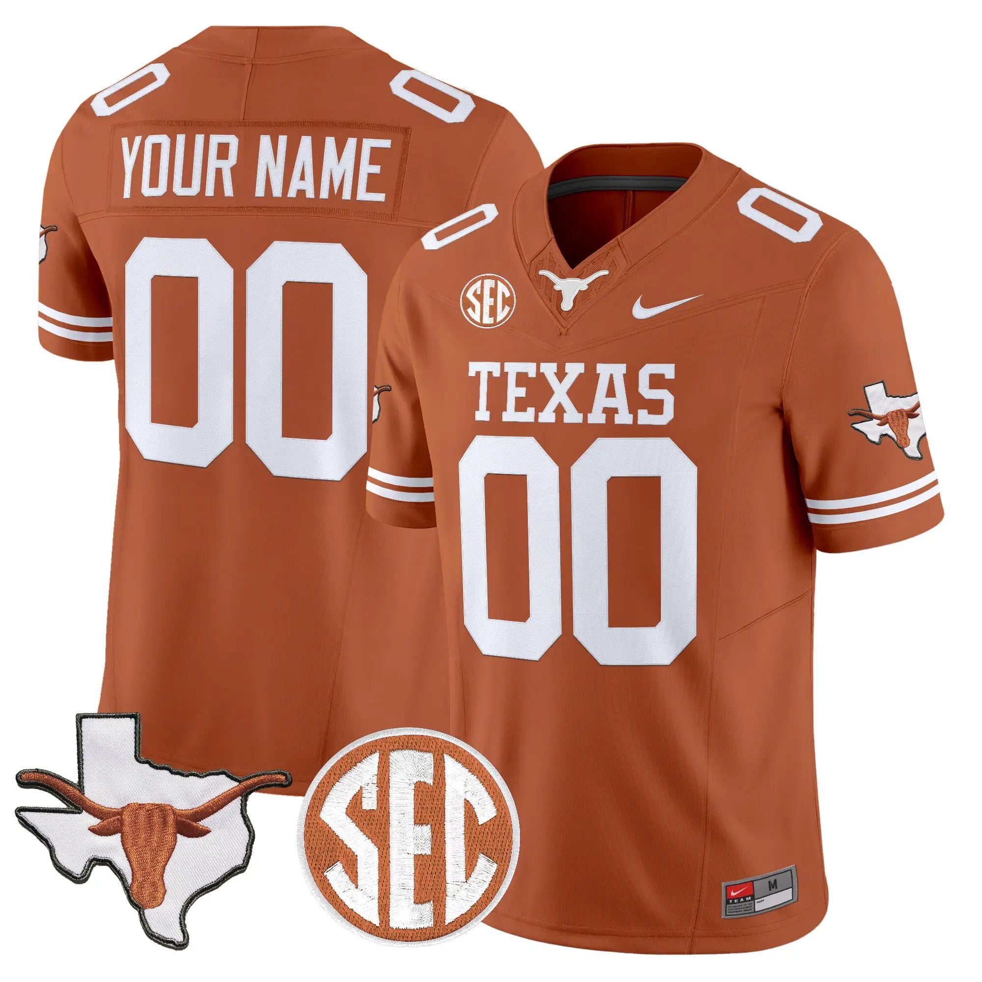 TEX 2026 State Map & SEC Patch Vapor Limited Custom Jersey - Stitched by Digigearus