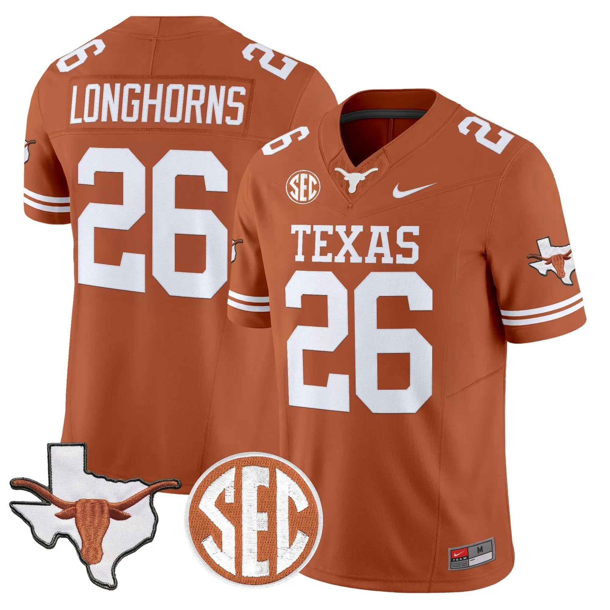 TEX 2026 State Map & SEC Patch Vapor Limited Jersey - Stitched by Digigearus