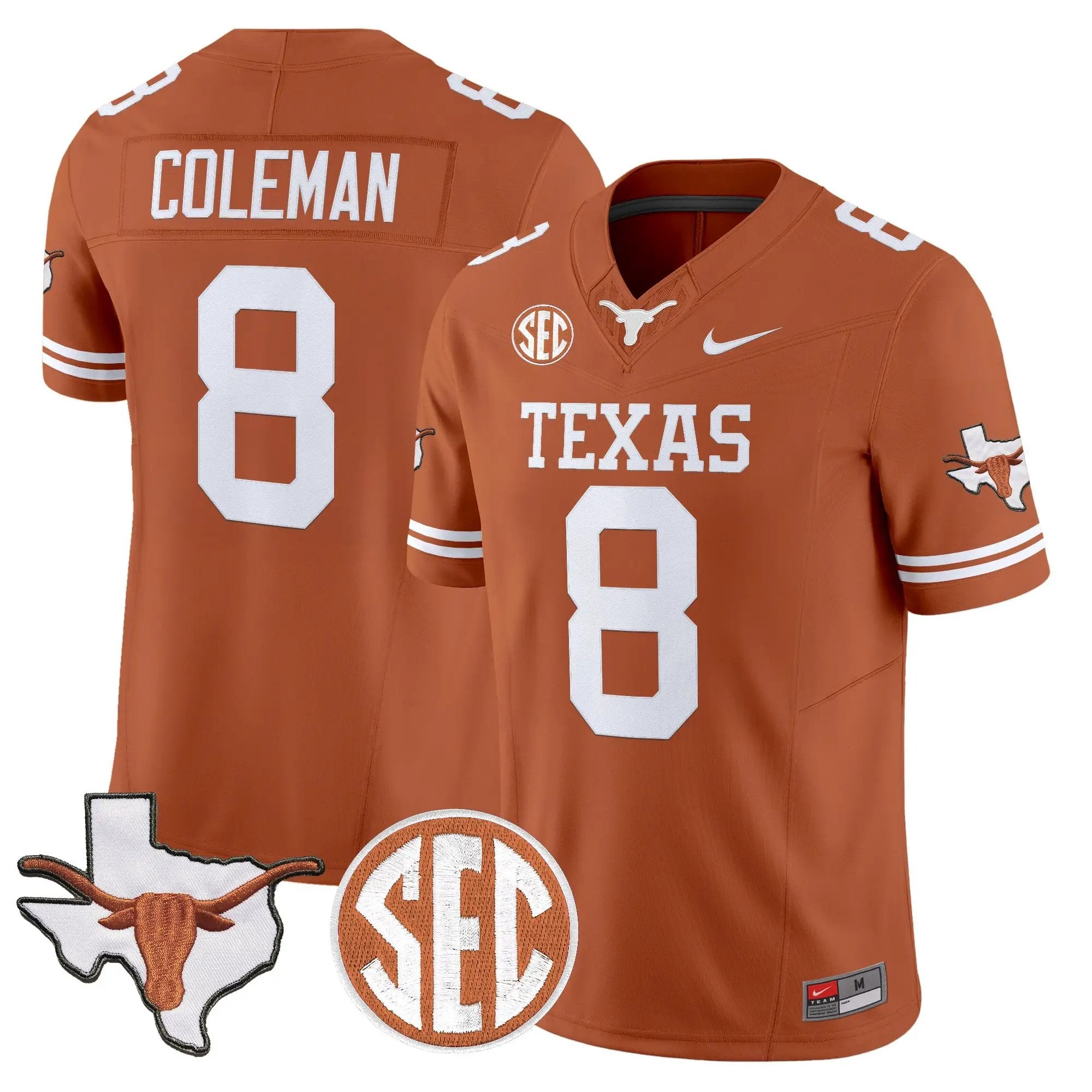 TEX 2026 State Map & SEC Patch Vapor Limited Jersey - Stitched by Digigearus