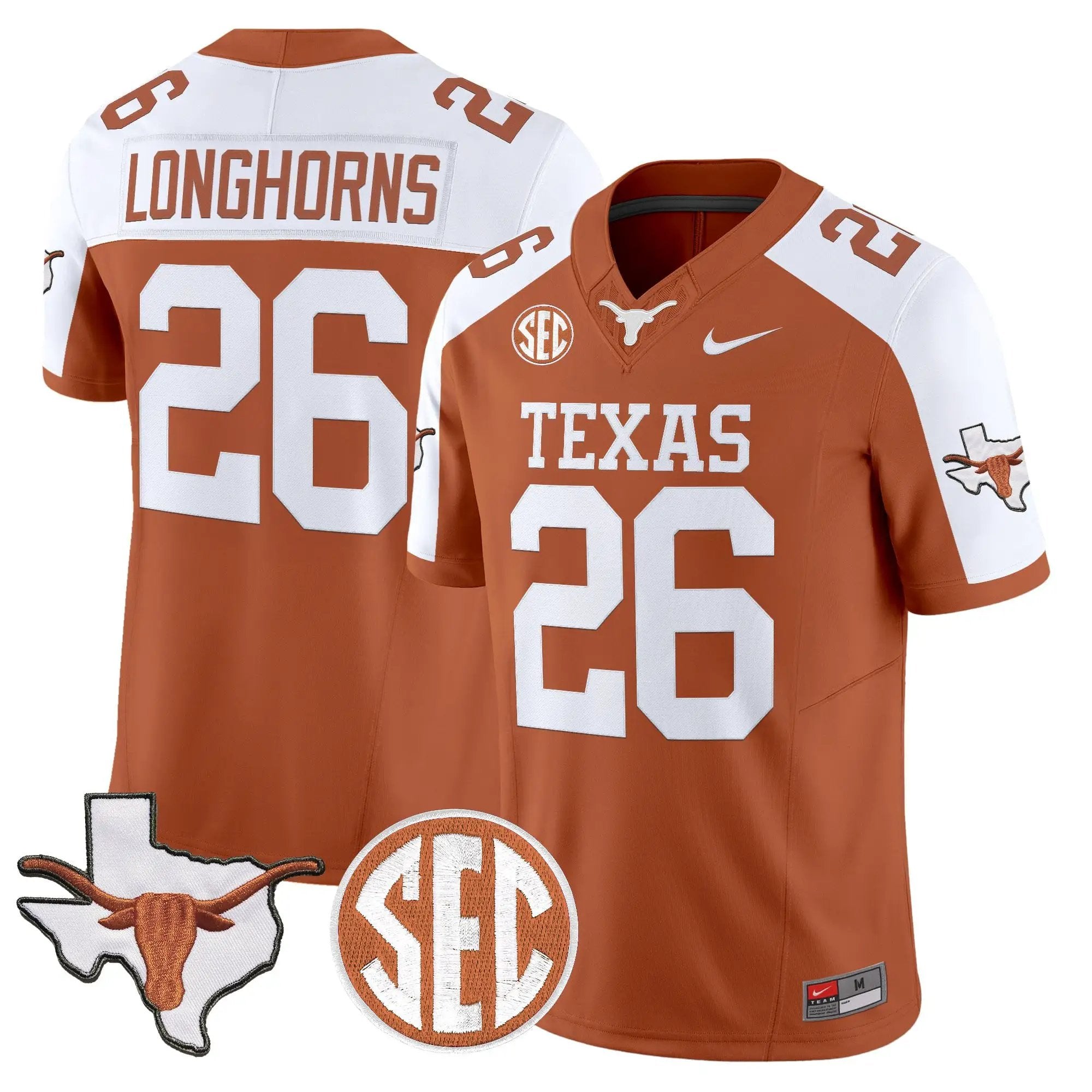 TEX 2026 State Map & SEC Patch Vapor Limited Jersey - Stitched by Digigearus